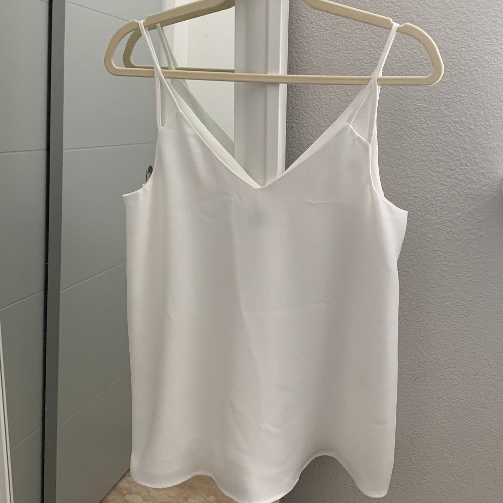 White flowy strap top